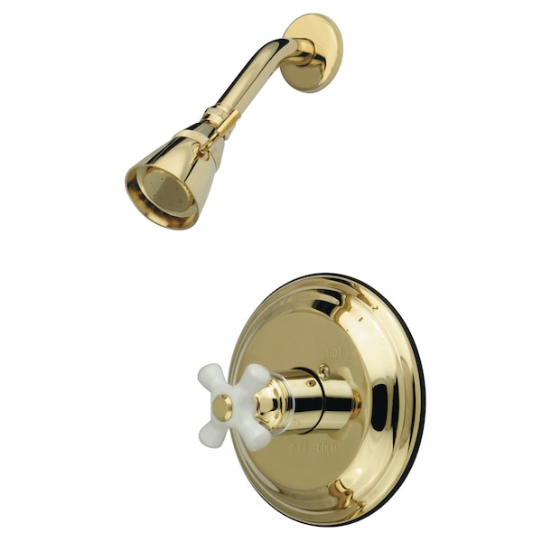 Shower Faucet, 2, Wall Mount, Polished Brass